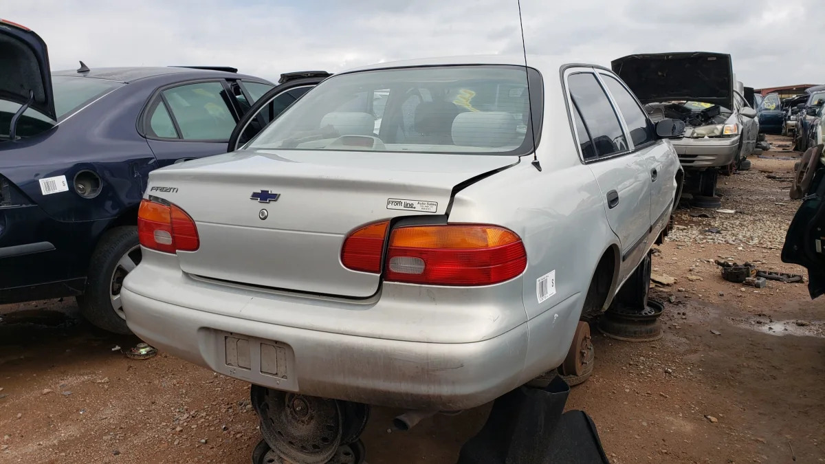 28 - 2002 Chevrolet Prizm in Colorado wrecking yard - photo by Murilee Martin
