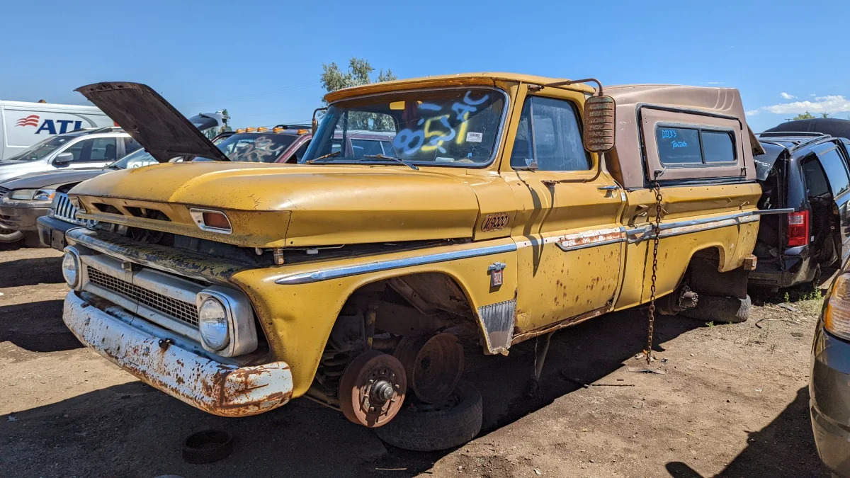 99 - 1964 Chevrolet C20 Pickup in Colorado junkyard - Photo by Murilee Martin