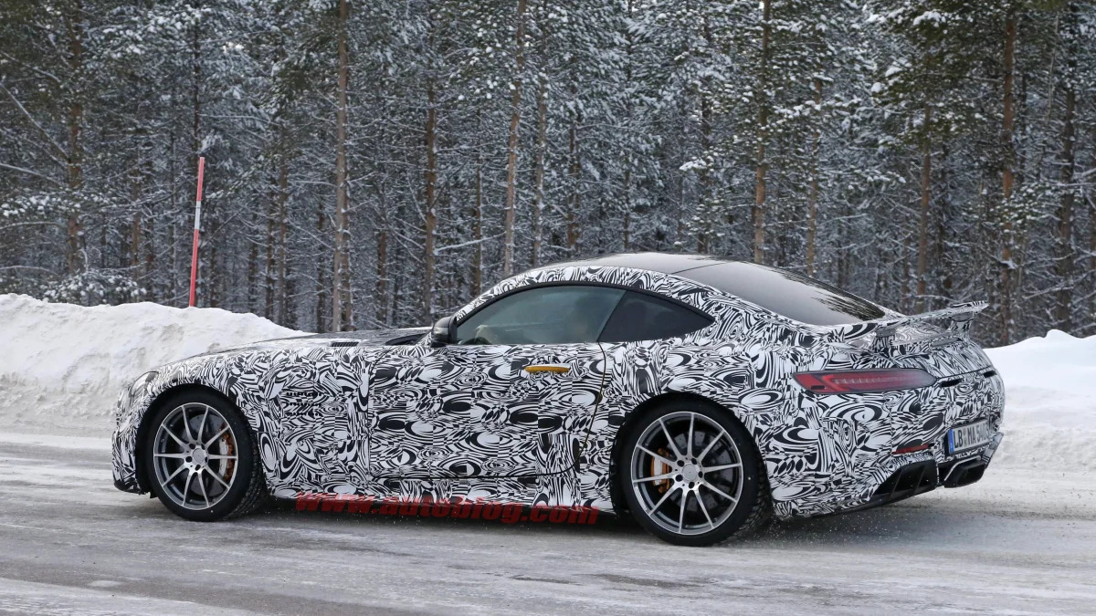 Mercedes-AMG GT R cold weather testing rear 3/4