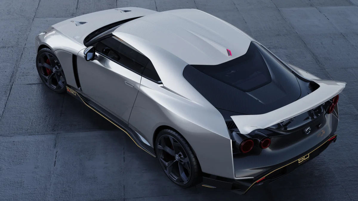 Nissan GT-R50 by Italdesign production rendering Silver RR TOP