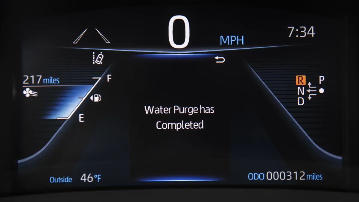 2021 Toyota Mirai IP water purge