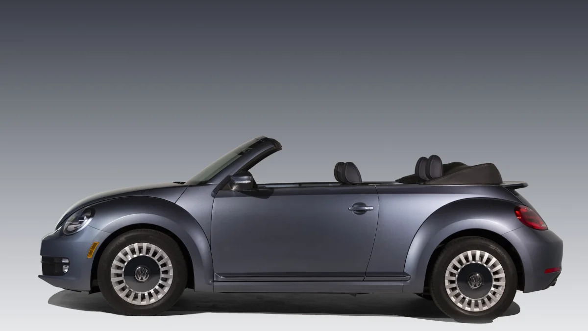VW Beetle Denim profile with the top down