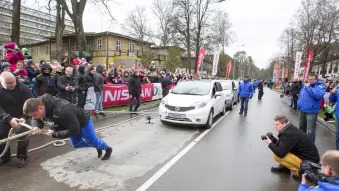 Strongman Pulls 12 Nissan Notes For Guinness Record