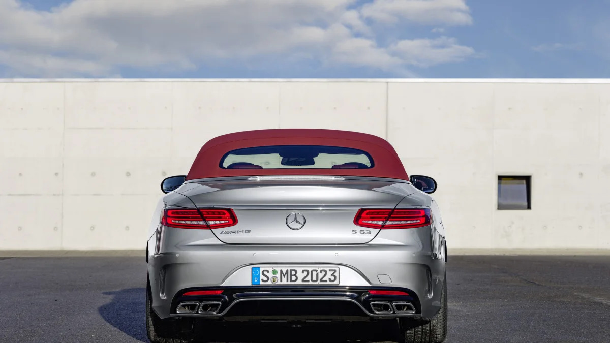 Mercedes-AMG S63 4Matic Cabriolet Edition 130 roof up rear