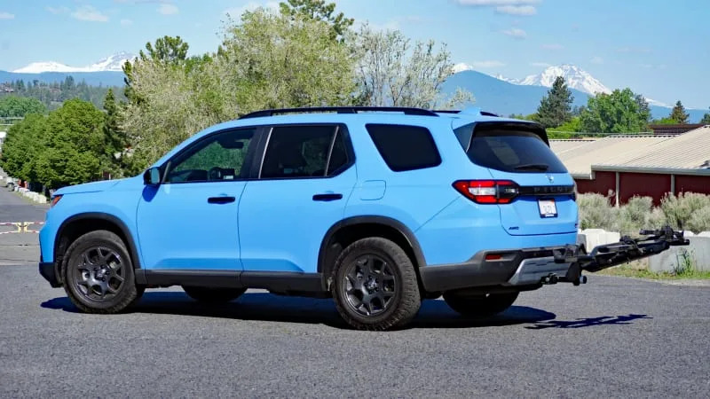2023 Honda Pilot TrailSport in Bend with rack extended rear three quarter