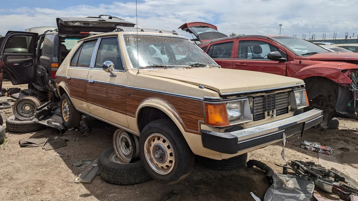 43 - 1979 Plymouth Horizon in Colorado junkyard - photo by Murilee Martin