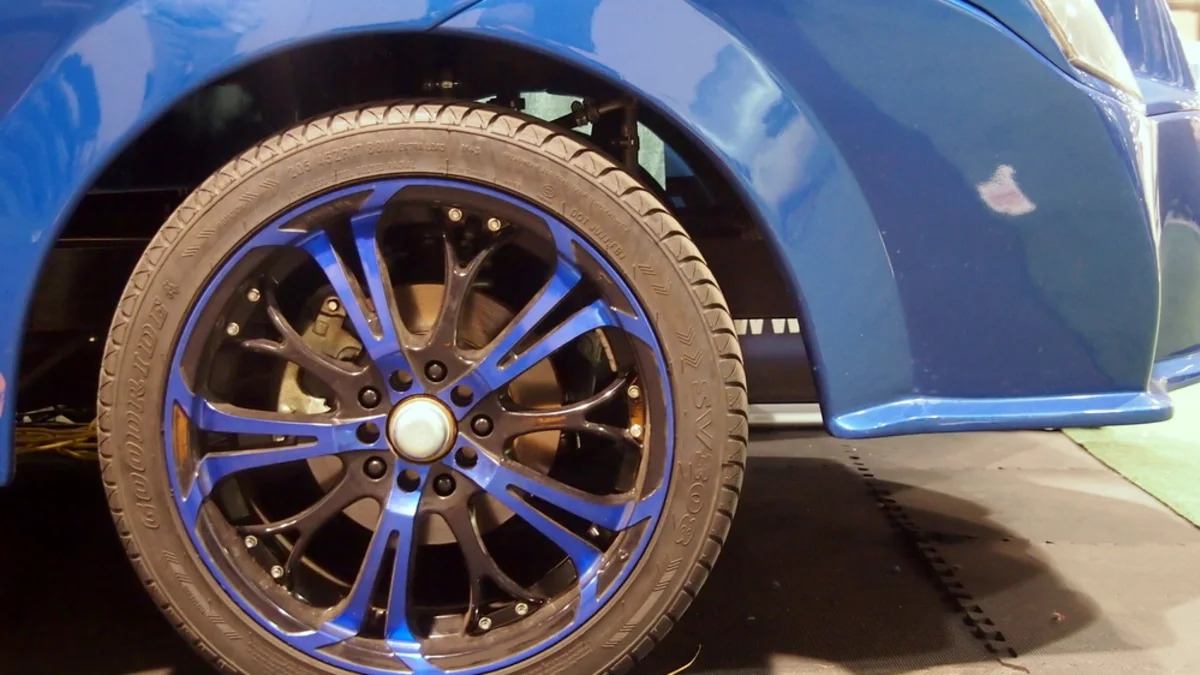 EV Fleet Condor Electric Truck wheel: Battery Show 2015