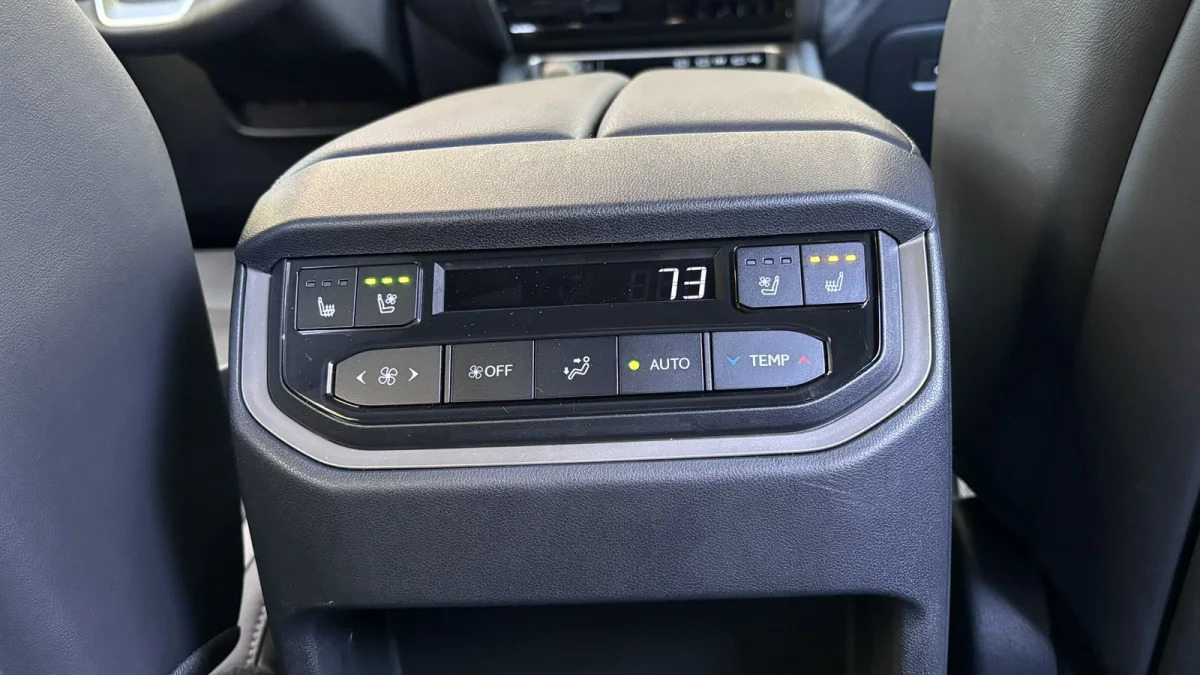 2024 Lexus TX 550h+ second row heated and ventilated controls