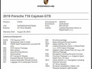2019 Porsche 718 Cayman GTS