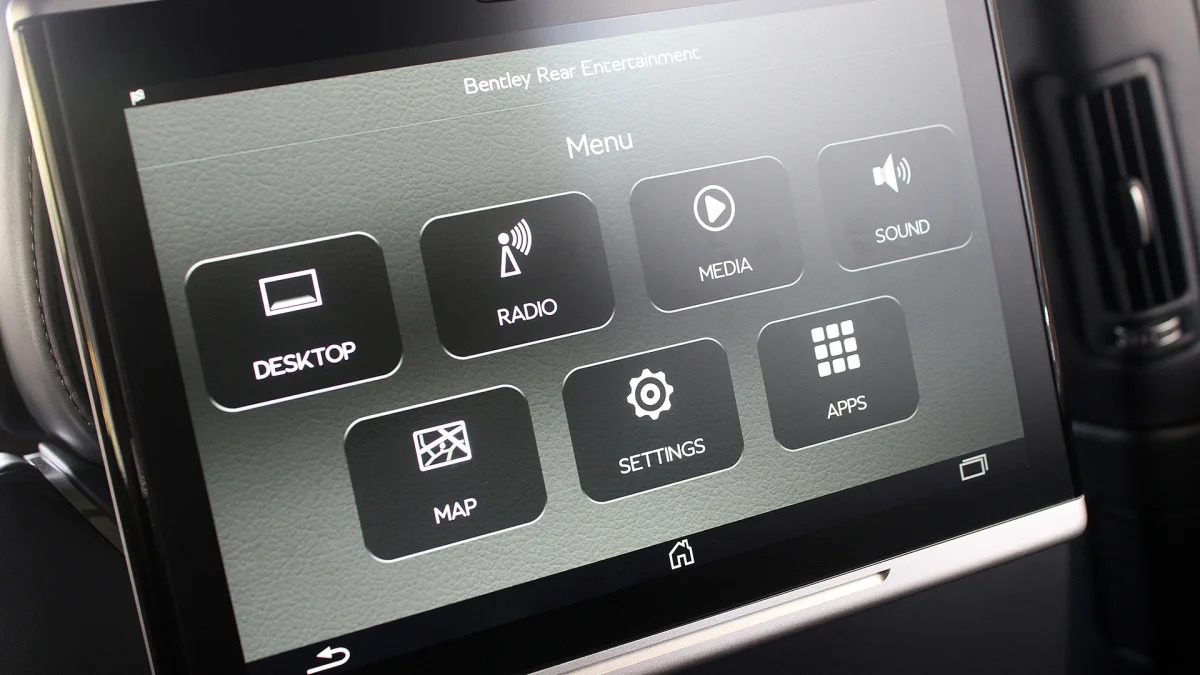 2016 Bentley Bentayga rear entertainment system