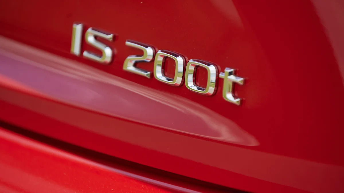 The Lexus IS200t badge.