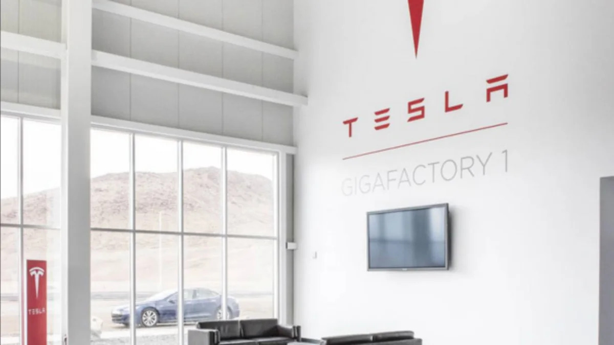 The lobby of Tesla Gigafactory 1 in Sparks, Nevada.