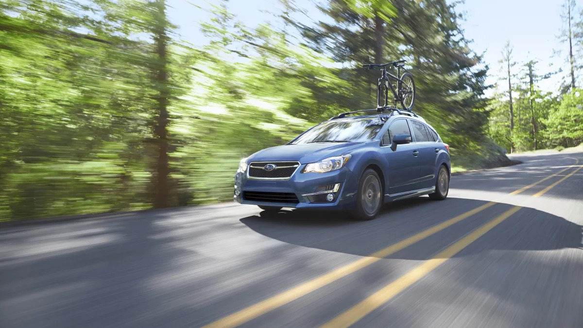 2015 Subaru Impreza five-door hatchback blue
