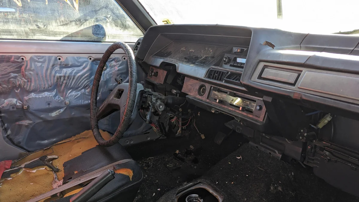 45 - 1980 Toyota Corolla station wagon in Colorado wrecking yard - photo by Murilee Martin