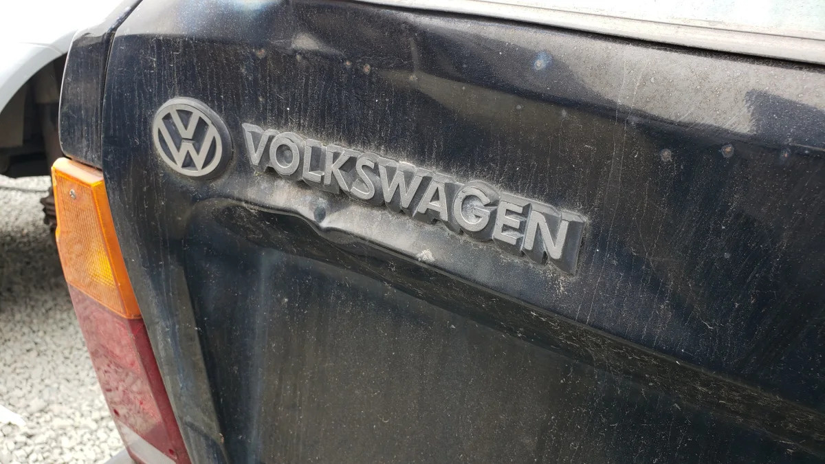 34 - 1990 Volkswagen Fox Wagon in California junkyard - photograph by Murilee Martin