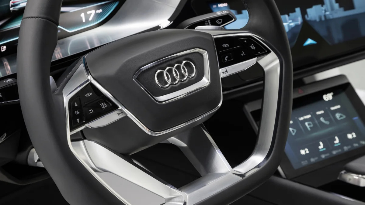 Audi Virtual Dashboard steering wheel close-up