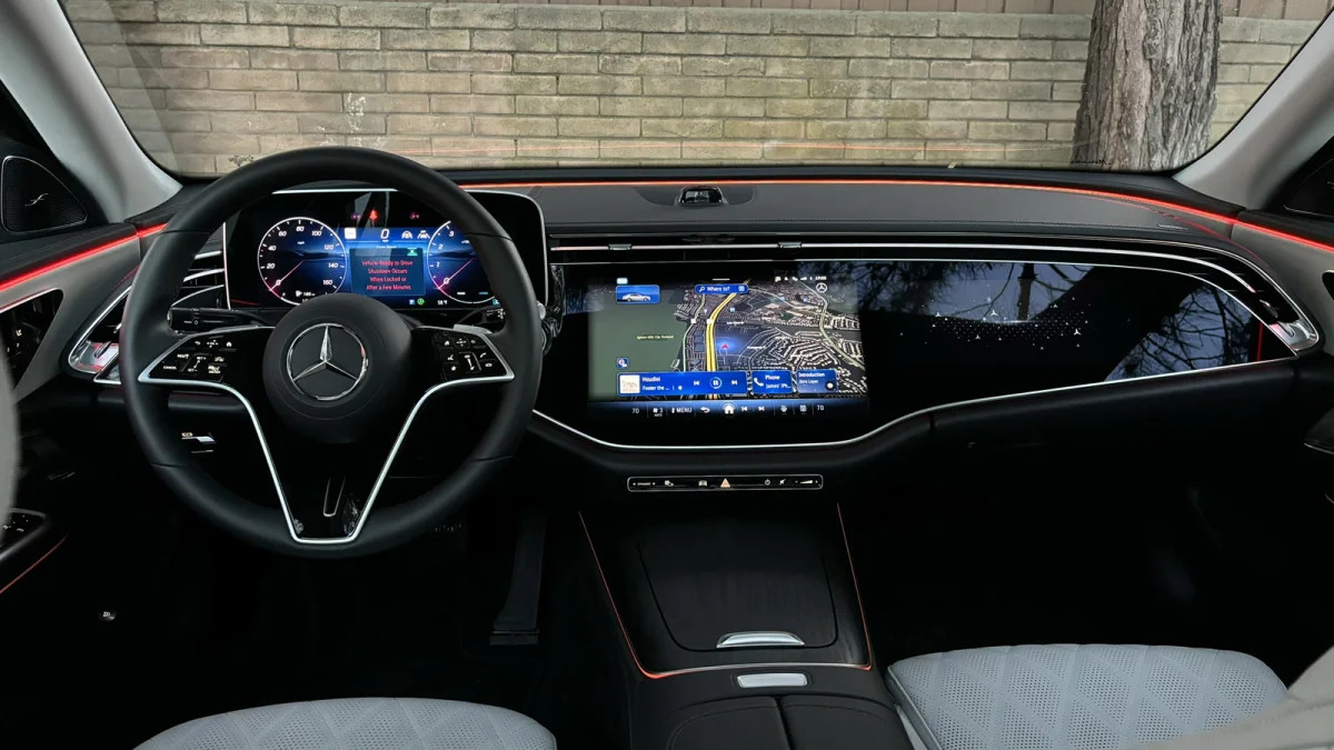 2024 Mercedes-Benz E-Class Interior with red lighting