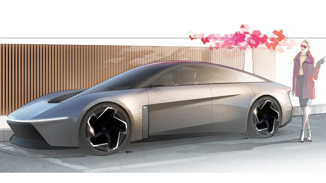 Chrysler Halcyon Concept design sketch.