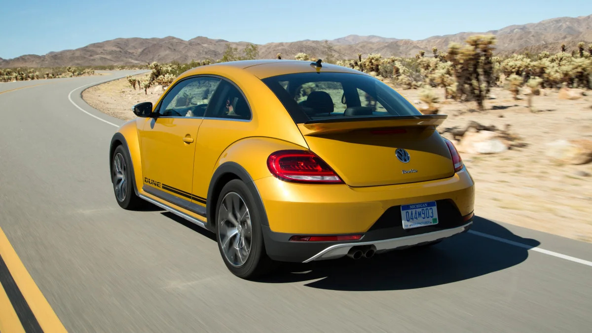 vw beetle dune coupe rear three quarters