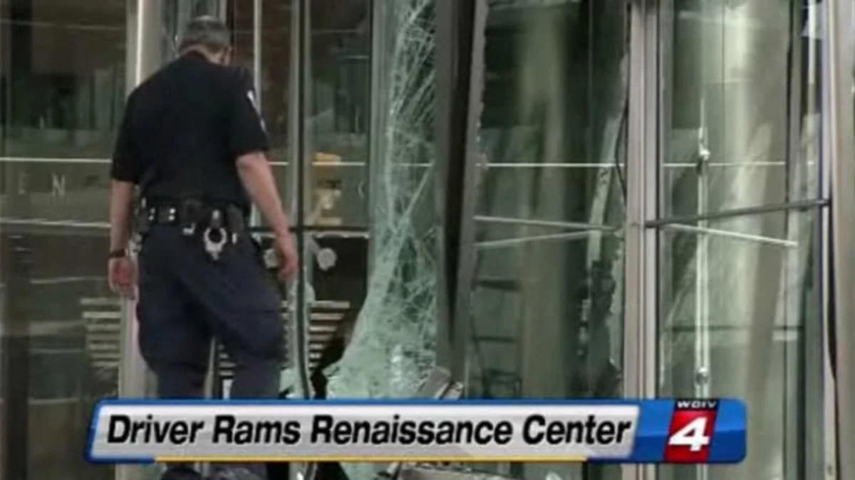 Man intentionally rams into GM's Detroit headquarters with his Chevy
