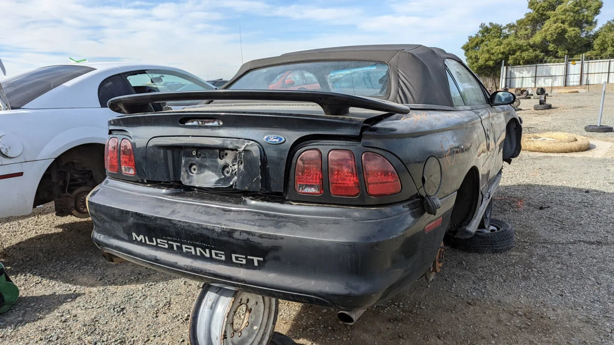 20 - 1997 Ford Mustang GT in California junkyard - photo by Murilee Martin
