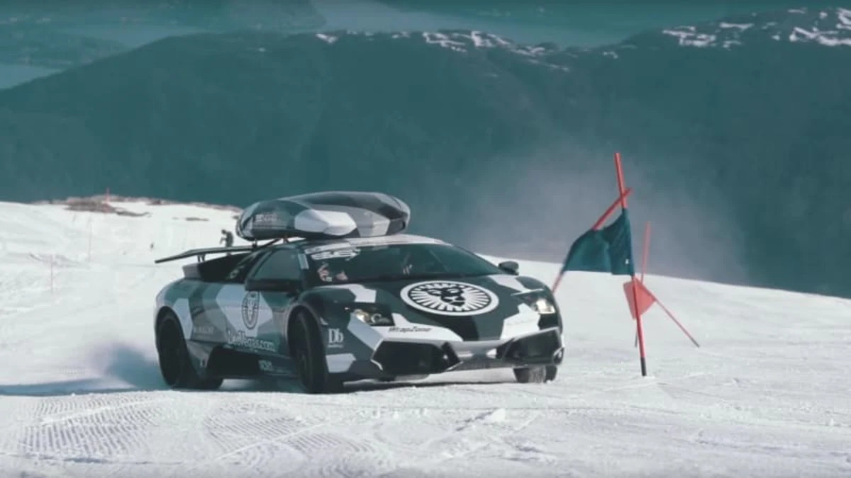 Jon Olsson drives his Lambo up a glacier because why not?
