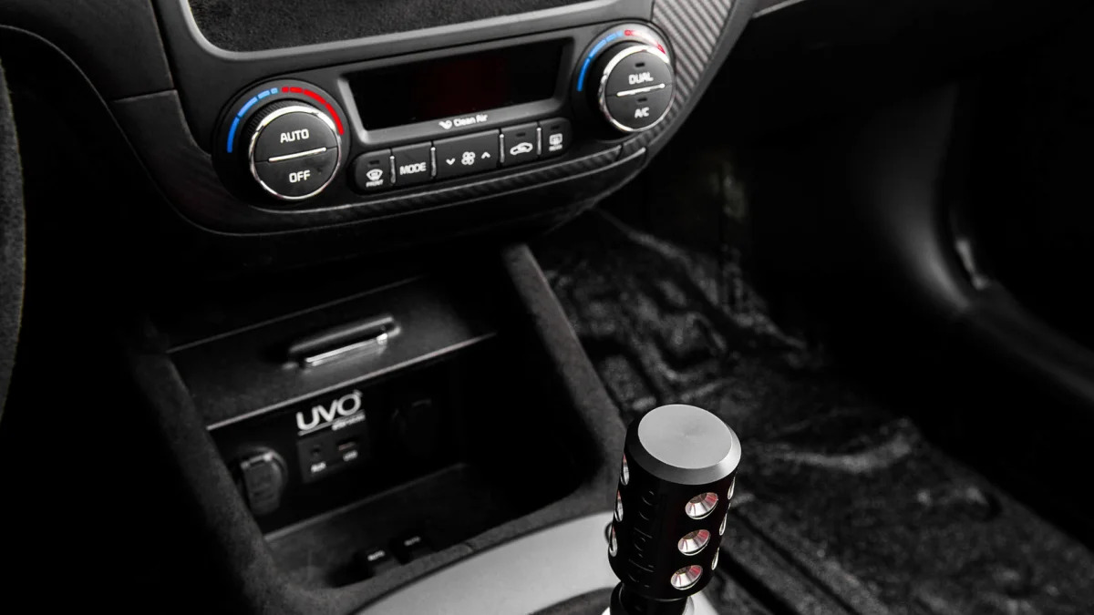 Kia Forte Koup Mud Bogger Concept center console gauges shifter