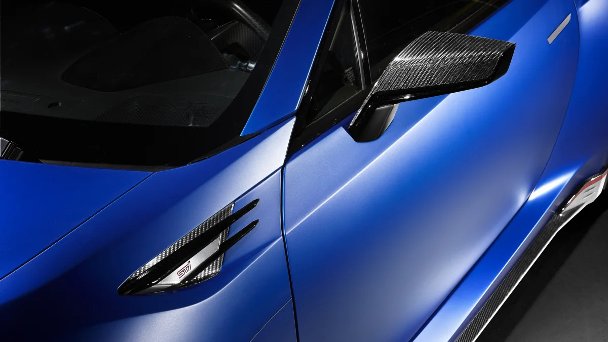 Subaru STI concept blue carbon fiber mirror 