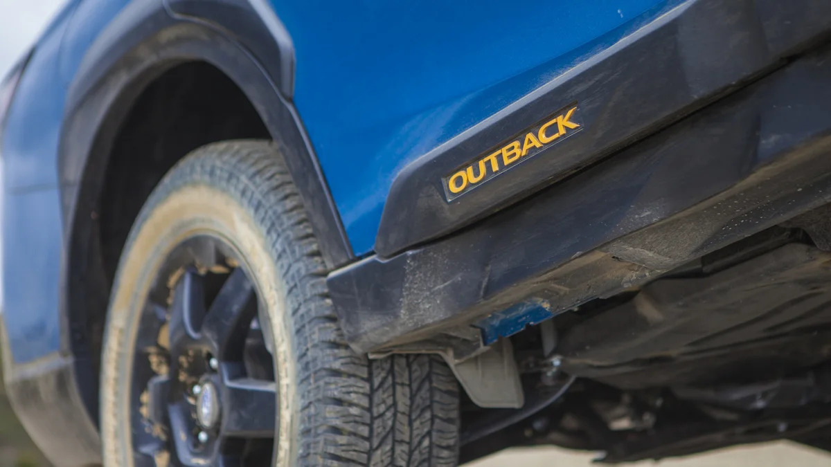 2021 Subaru Outback Wilderness badge and underbody