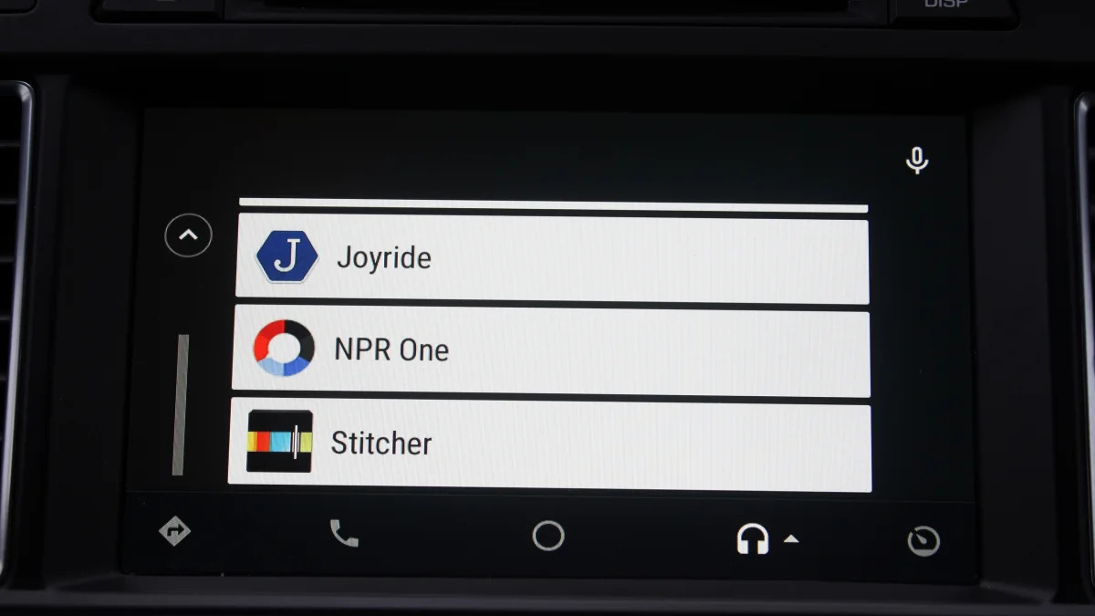 A few of the apps available in Android Auto.