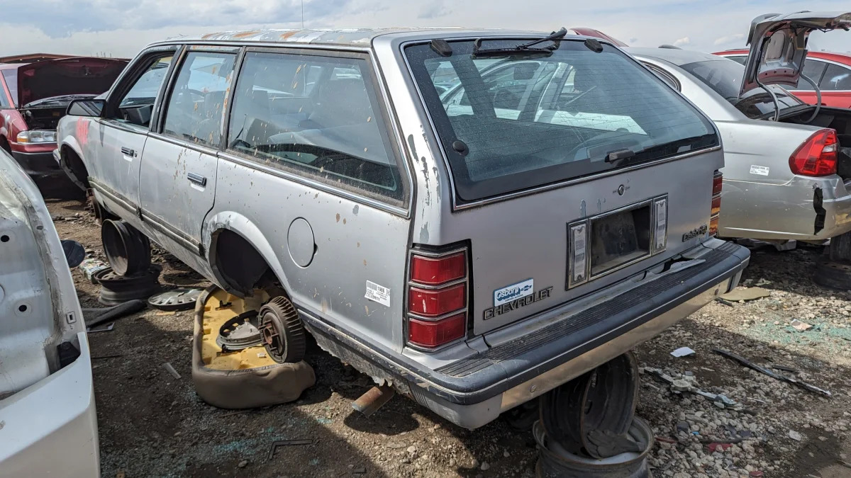 52 - 1986 Chevrolet Celebrity Station Wagon in Colorado wrecking yard - photo by Murilee Martin