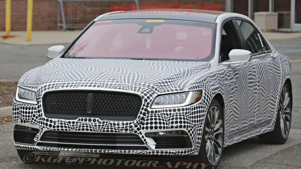 lincoln continental spy shot front three quarters