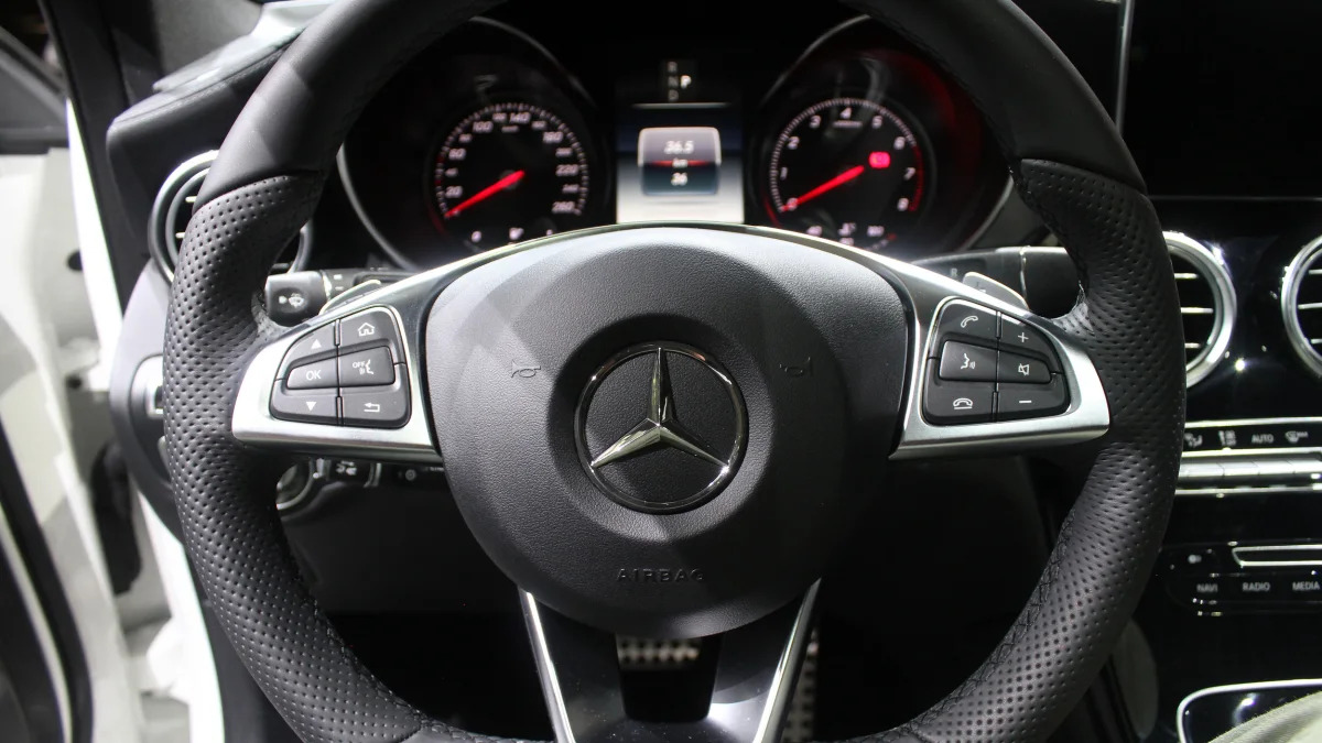 2016 Mercedes-Benz GLC 250d steering wheel.