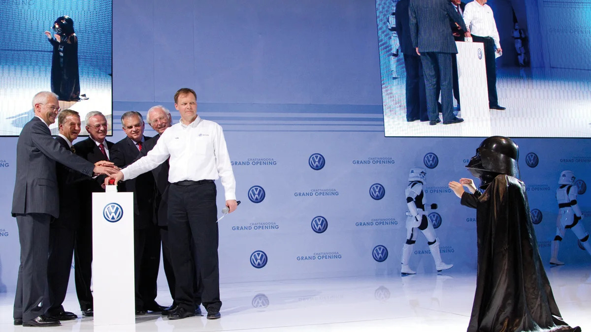 Tiny Vader at Volkswagen Chattanooga inauguration