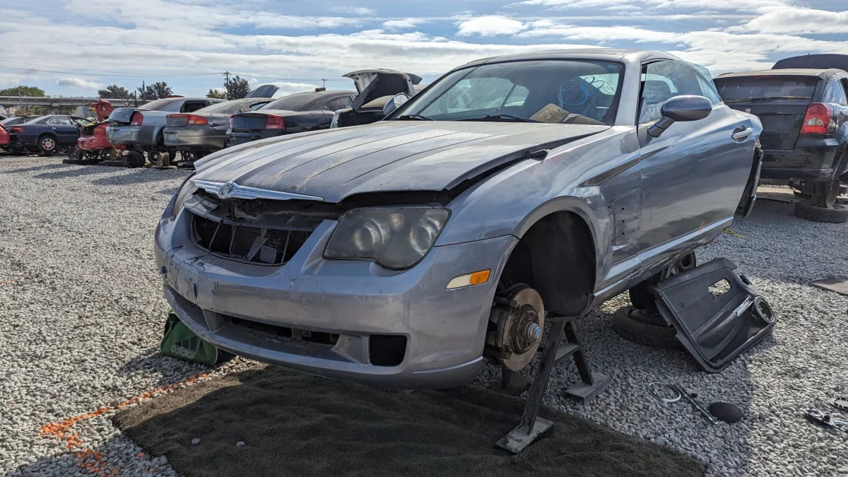 27 - 2004 Chrysler Crossfire in California junkyard - photo by Murilee Martin